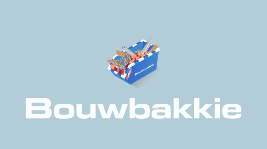 Bouwbakkie levert afvalcontainer voor SBS6 