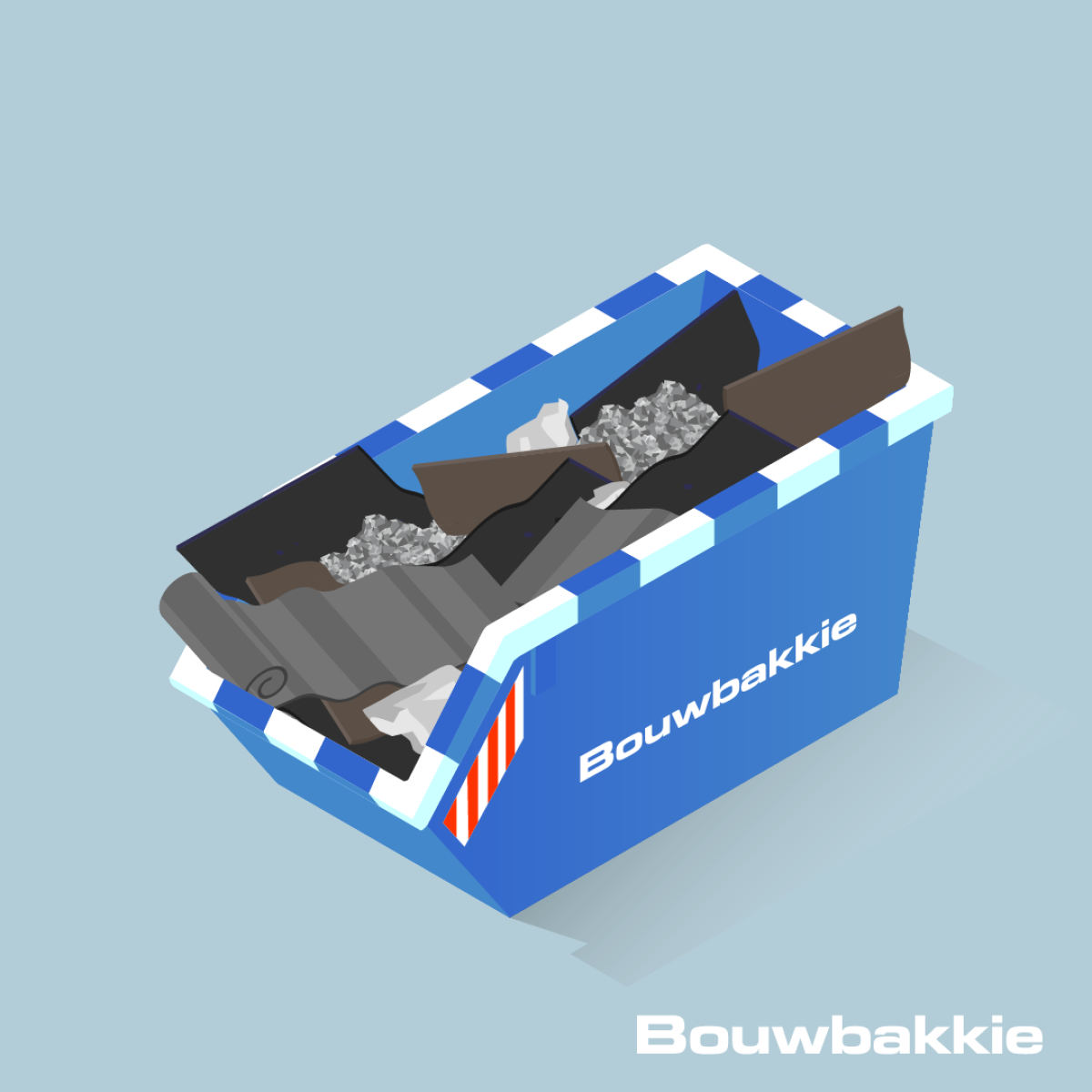 Bouwbakkie dakafval container